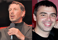 Oracle CEO Larry Ellison and Google CEO Larry Page